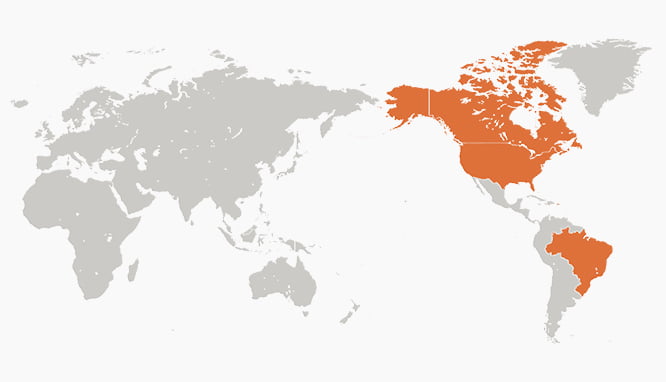Map of The Americas