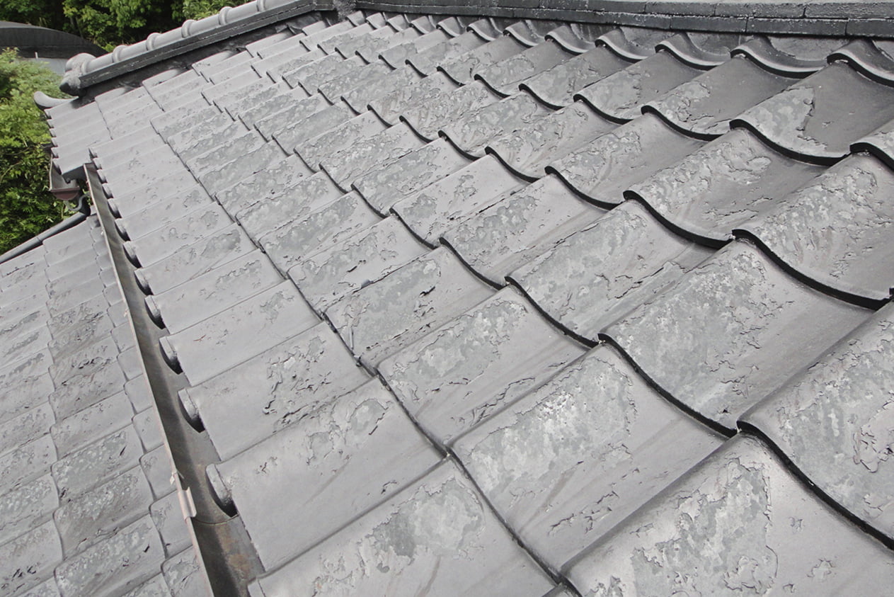 A Roof with Peeling Paint