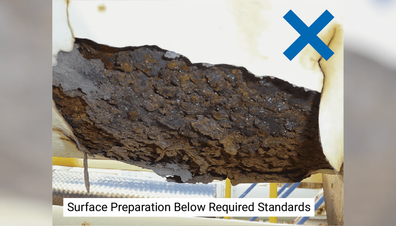 Photo: Surface Preparation Below Required Standards