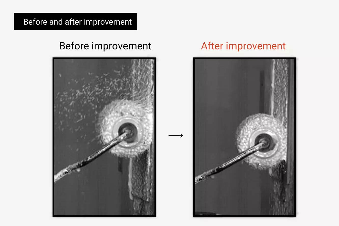 What is a paint that hardly spatters during painting using a paint roller