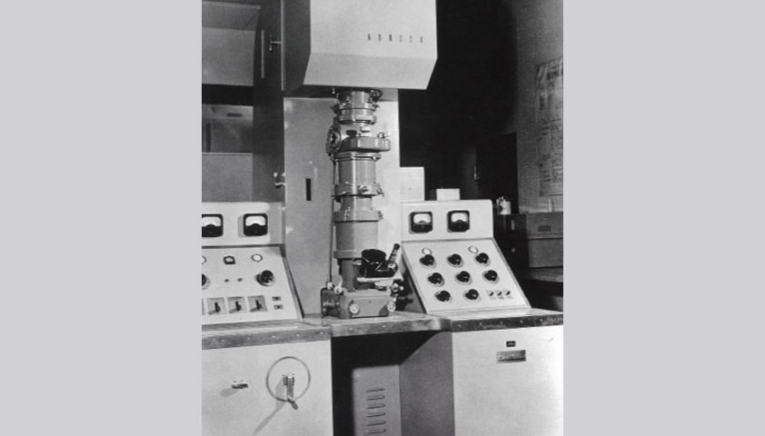 Electron microscope designed by a contractor in 1948.
