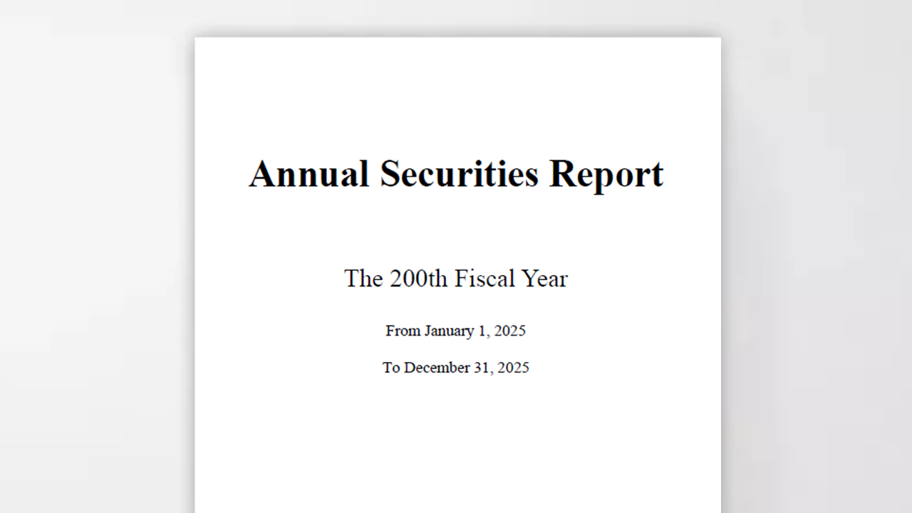 The 200th Fiscal Year Annual Securities Report was released on March 26