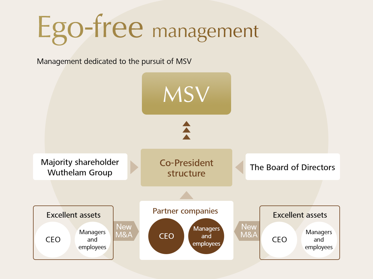 Management dedicated to the pursuit of MSV