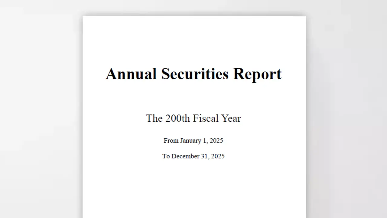 The 200th Fiscal Year Annual Securities Report was released on March 26