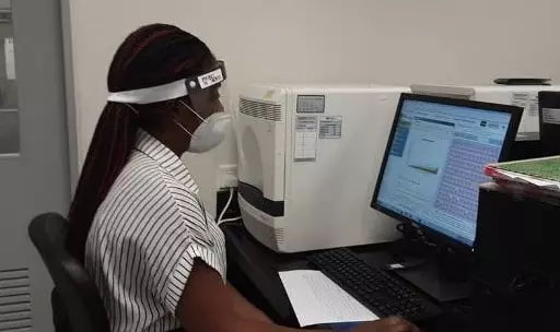 Researchers using the masks inside their rooms