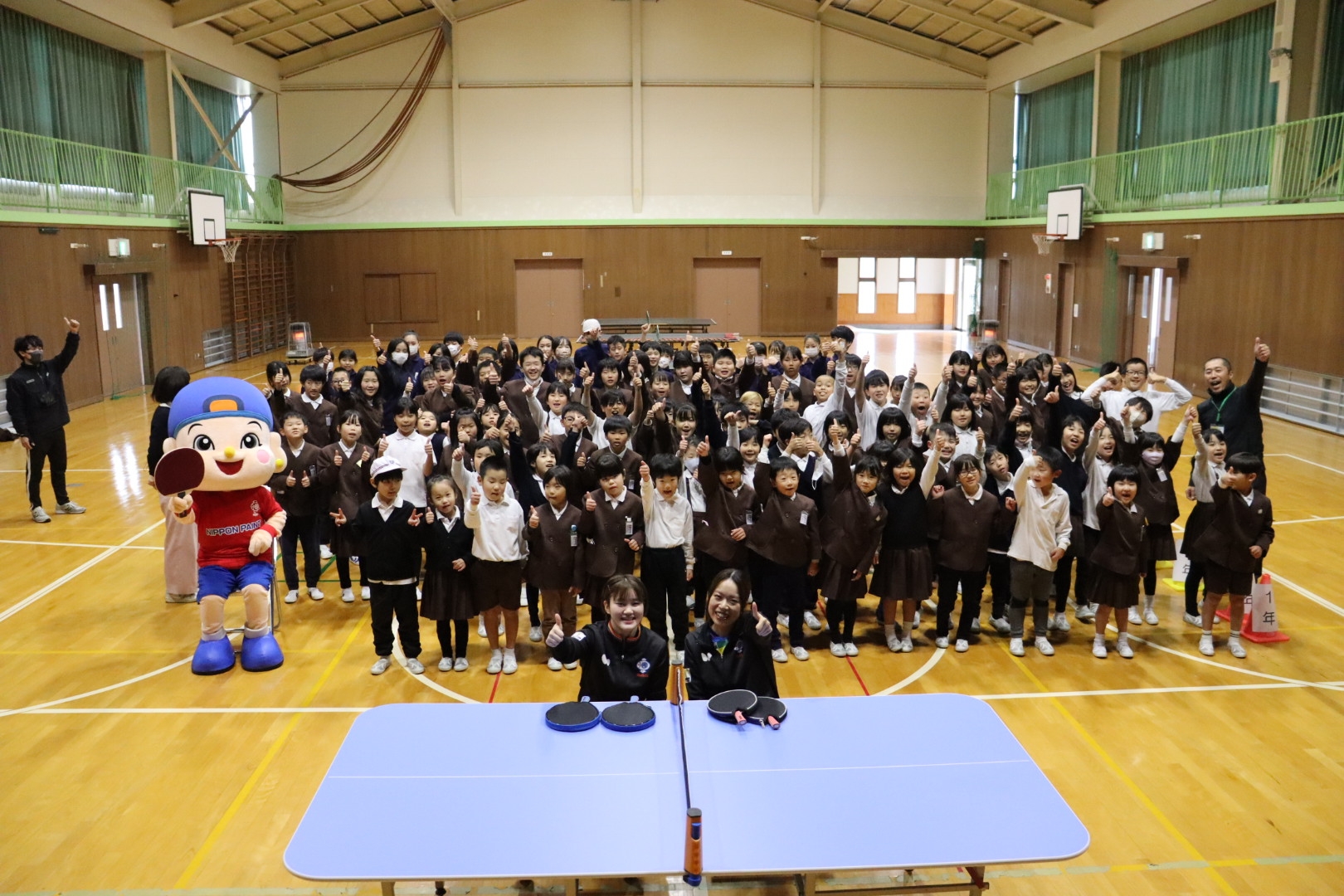 マレッツが行く!津山市内にてこども卓球台寄贈イベントを開催!