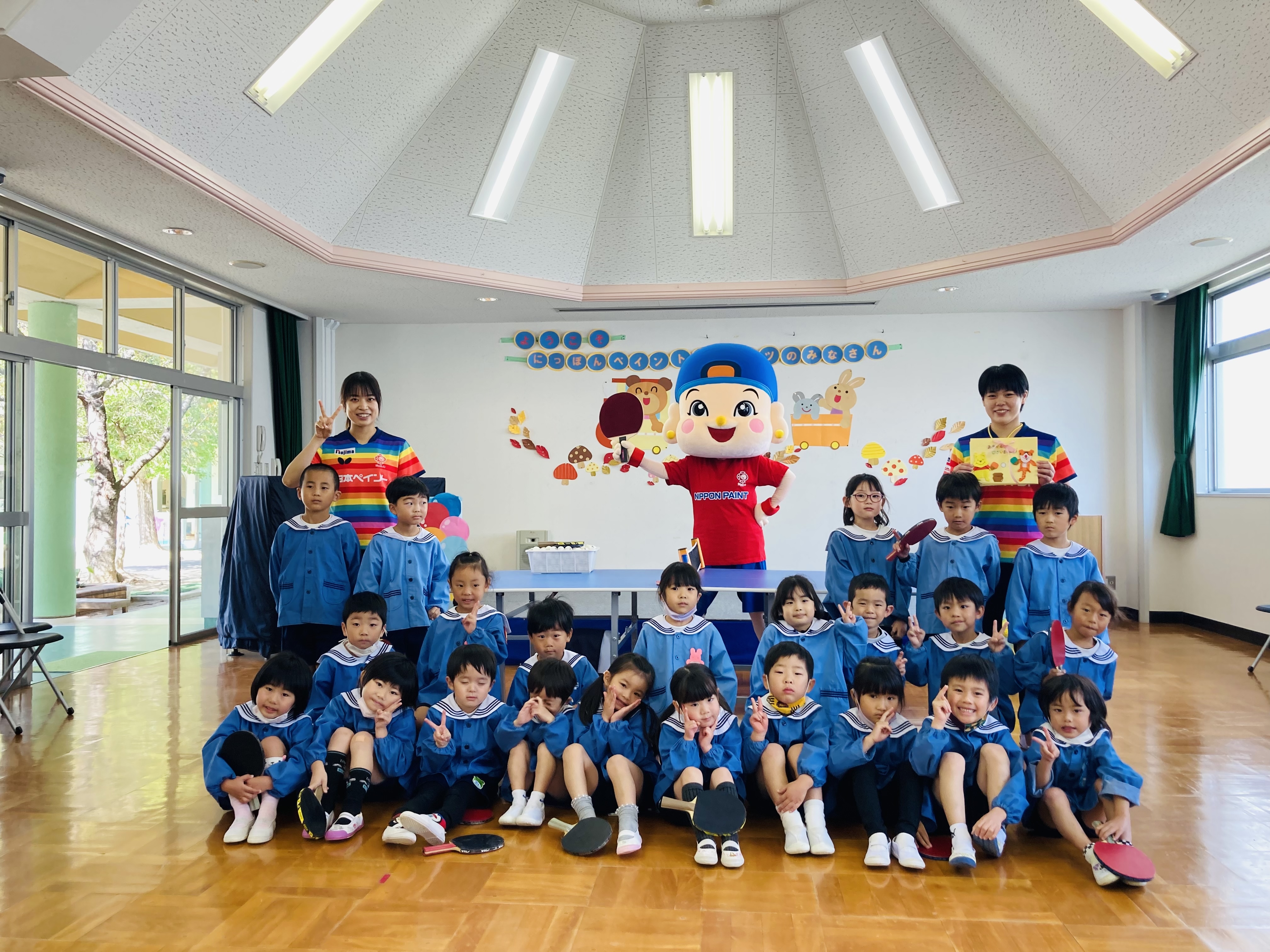 参加した六瀬幼稚園の園児たち